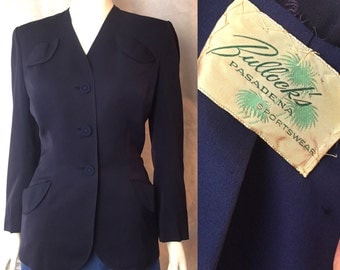 Classic 1940s suit jacket in navy