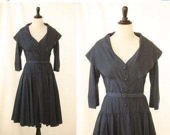 Items similar to 50s Dress // 50s Cocktail Dress // Vintage 1950s Black ...