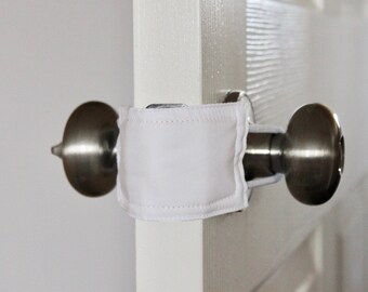 All White (3 PACK) Door Silencer, Door Jammer, Nursery Door Silencer, Door cushion, Door latch cover, baby shower gift, LATCHY CATCHY
