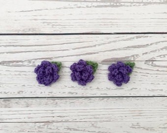 flower motif | purple crochet flowers | crochet rose flower | crochet appliqués | scrapbook flowers