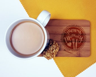 Personalised Yummy Mummy Mug Coaster / Gift for Mum / Birthday Gift for Mum / Tea Lovers/ Coffee Lovers/ Mother's Day Gift/ Yummy Mummy Gift