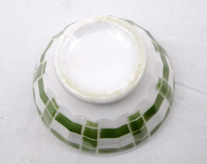 Antique French Ceramic Hand Painted Café au Lait Coffee Bowl, French Country Cottage Latte Digoin Bol, Rustic Farmhouse Decor, Digoin,