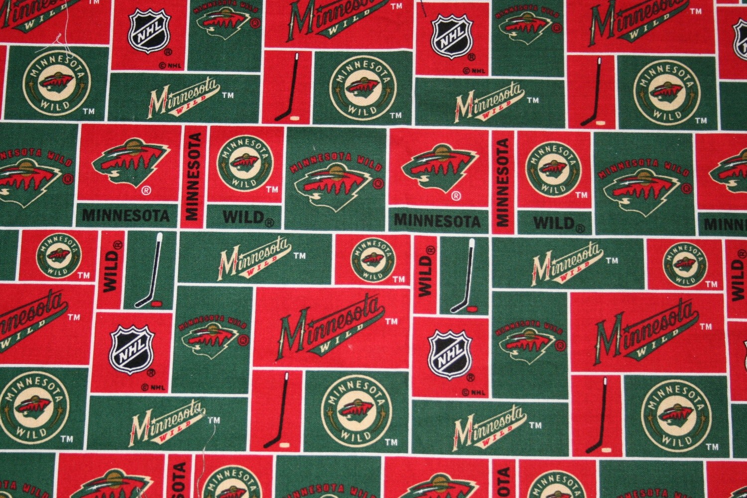 Minnesota Wild NHL Official Fabric 1/2 Yard 100 by MeeMawsBags