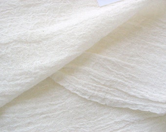 Dyeable Soft Wrinkled Cotton Gauze Fabric for Scarf Shrugs etc..