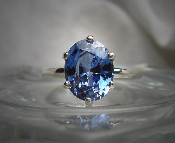 Precision Faceted Lab Created Cornflower Blue Sapphire 10x8mm