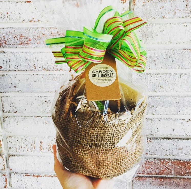 GARDENING GIFT BASKET Tucked in Reusable Burlap Bag