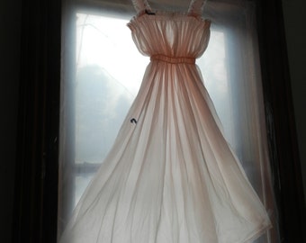 ORIGINAL 1960's ARDELE Vintage Sheer Pink Chiffon Nightgown New with Original Box