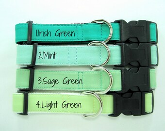 Green Dog Collar,Mint Dog Collar ,Light Green Dog Collar ,Irish Green Dog Collar