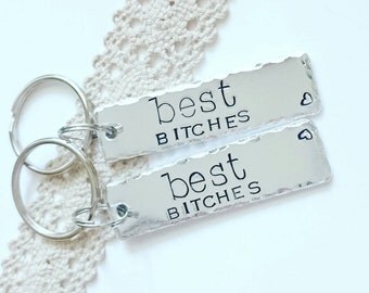 best bitches gift, set of 2, best friends, best friend gift, BFF gifts, friendship keychain, best bitches jewelry, keyring, friend gift