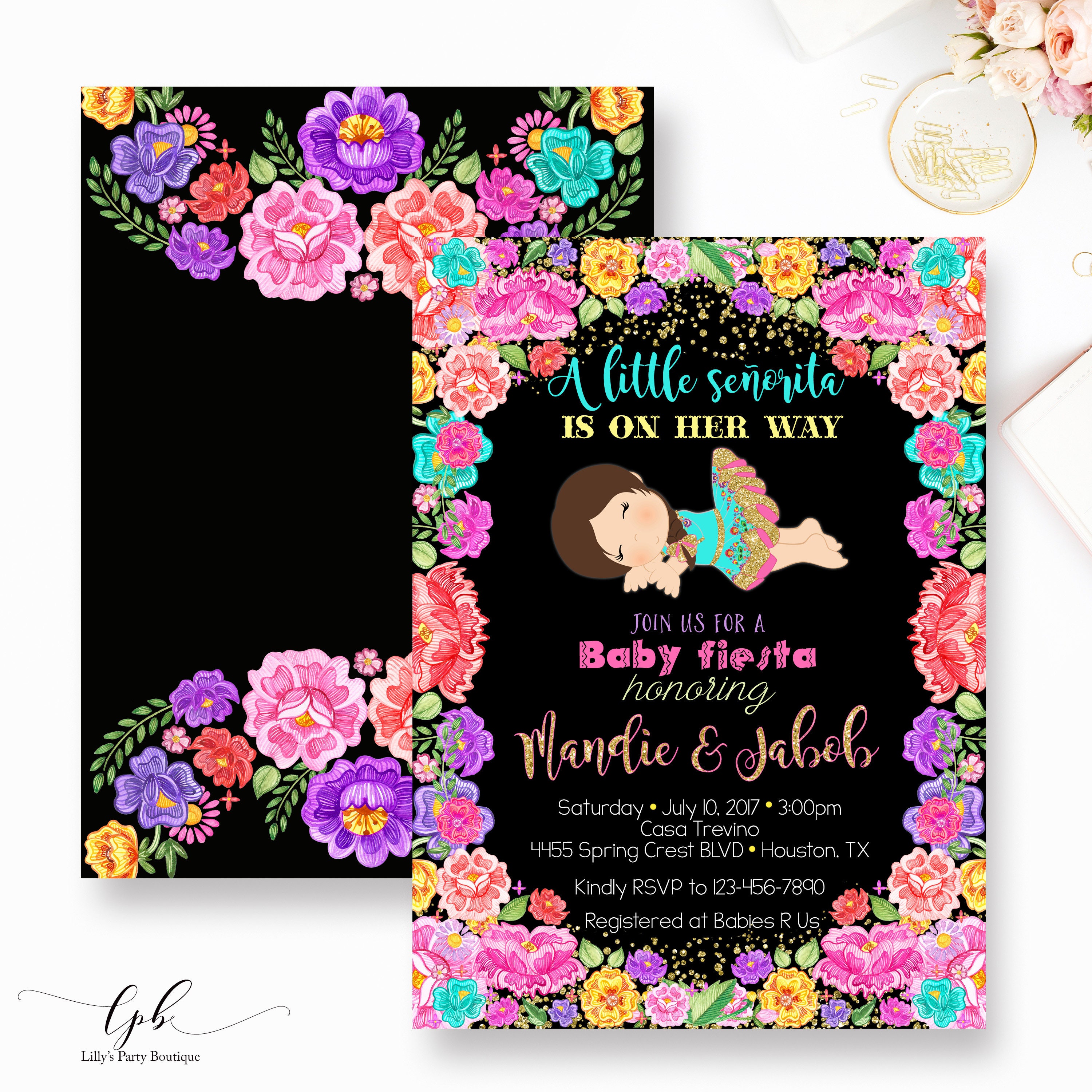 Fiesta Baby Shower Invitation Mexican Fiesta Baby Shower