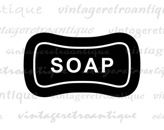 Soap Icon Printable Graphic Digital Bar of Soap Image Download Artwork Jpg Png Eps HQ 300dpi No.4402