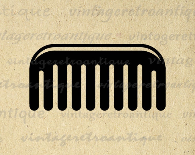 Printable Image Comb Digital Comb Icon Graphic Salon Barber Hairdresser Download Vintage Clip Art Jpg Png Eps HQ 300dpi No.4425