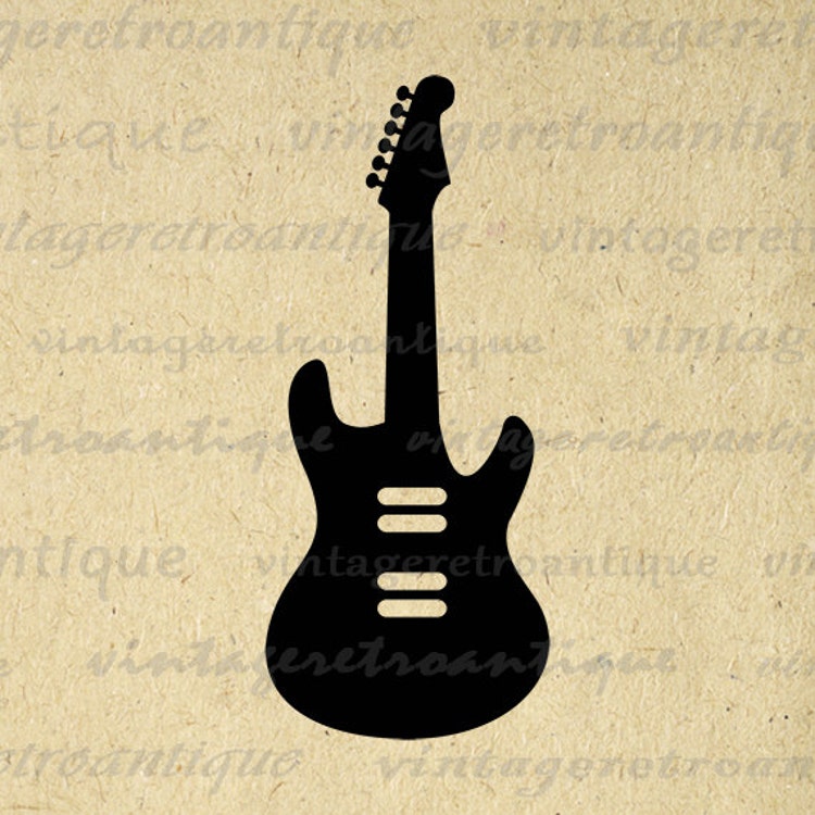 Electric Guitar Printable Graphic Download by VintageRetroAntique
