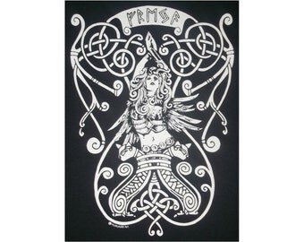 Freya Freyja Goddess Norse Heathen Viking Rune T-Shirt WH