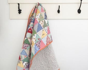 Baby Quilt - Baby Girl Quilt - Stroller Quilt - Girl Quilt - Baby Blanket - Nursery Blanket - Vintage Quilt - Wheelchair Quilt