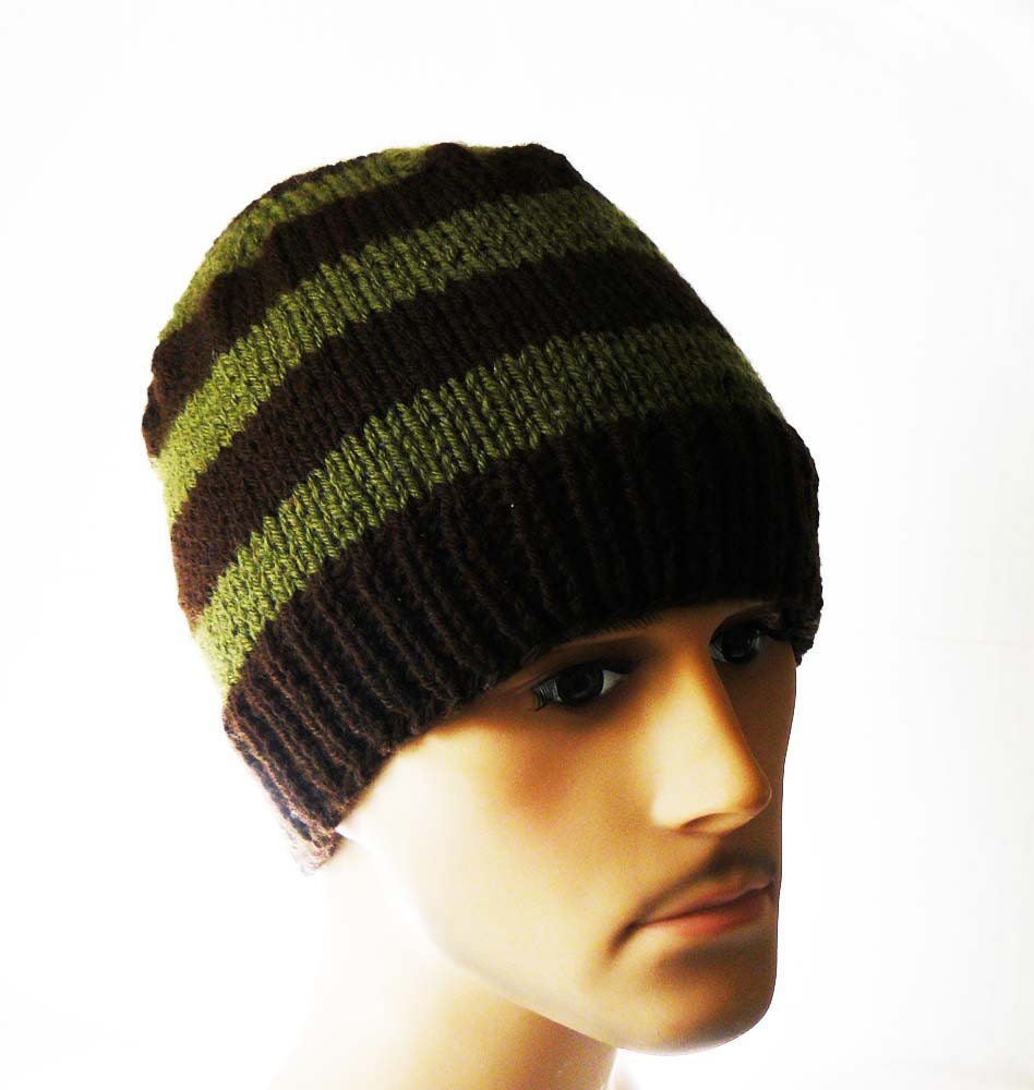 Knitting PATTERN, Knit Beanie Pattern, Mens Knit Hats Patterns, Knit