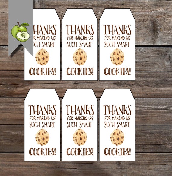 Items similar to Cookie gift tags, Teacher gift, end of year tag, such ...