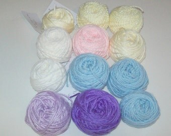 Destash 12 Center Pull Balls of Acrylic Yarn Scaps