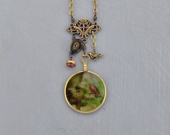 Optical Lens "Bird Nest" Necklace, Pendant