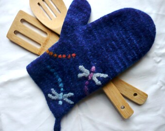 Handmade Felted Oven Mitt