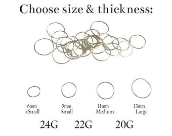 Silver Nose Ring - 20 Gauge Nose Ring - 22G Nose Ring- 24 Gauge Nose Ring - Tiny - Small Nose Ring - Loose Nose Ring - Nose Hoop Ring