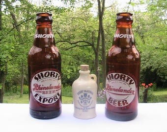 Beer Bottles, Bourbon Jug, Bottles and Bourbon Jug, Shorty's Beer Henry McKenna Bourbon Jug