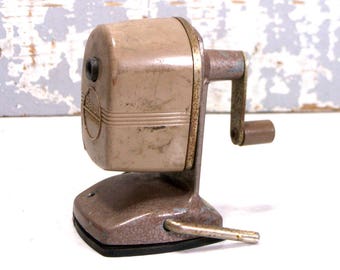 Pencil Sharpener Berol Made In USA VIntage Office Manual Suction Mounting 1950s Office Decor Danbury Conn