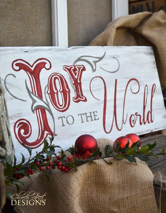 items similar to hand painted christmas sign joy to the items similar to hand painted christmas sign joy to the