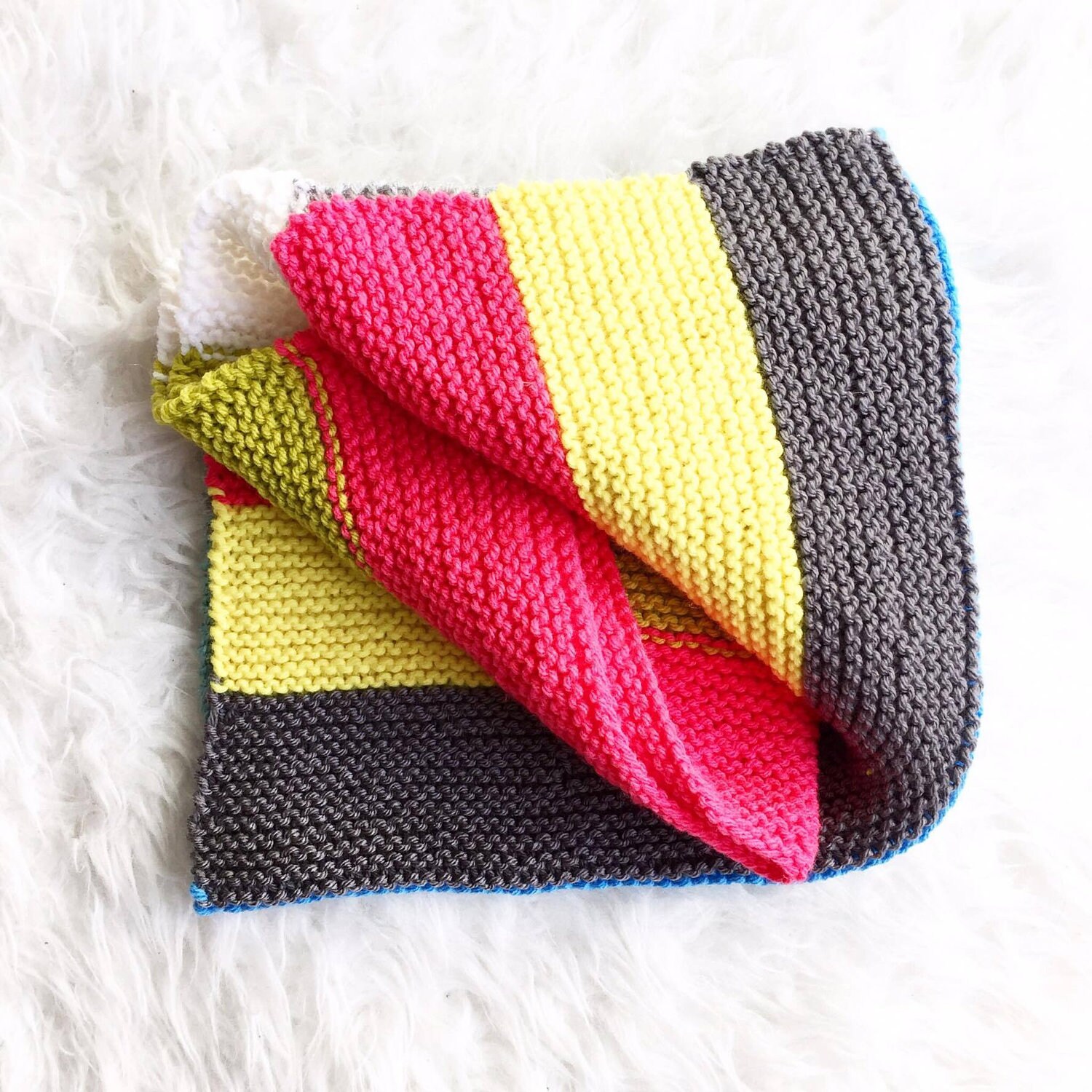 Knitted Baby Blanket Color Block Baby Blanket Colorful Baby