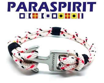 Paraspirit "REGATTA" Nautical Rope Bracelet with Stainless Steel Anchor Clasp