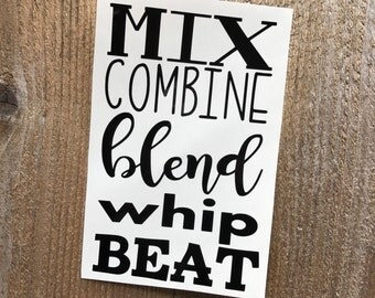 Kitchen mixer vinul decal, decal, cooking decal, baking decal, aid decal, stand mixer decal, sticker, custom decal, kitchen decal, kitchen