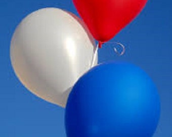 American Ninja Warrior Party Balloons - Red White and Blue 12" Latex Balloons - American Ninja Birthday Balloons - Party Balloons