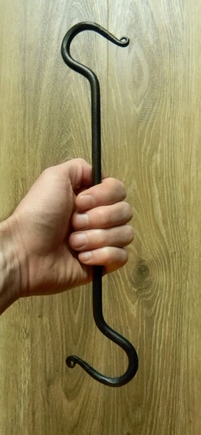 Archaic Style Extra Large Long Cast Iron Hook Large Sturdy Hanging
