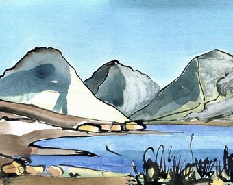 WASDALE HEAD - English Lake District - Watercolour Original - Fine Art - Mountain Scenery - Landscape Painting -ElizabethAFox