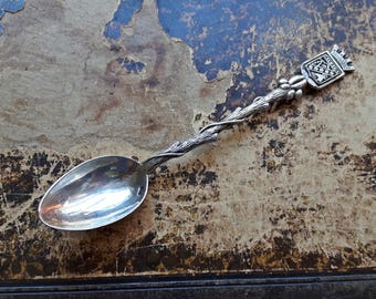 Vintage French Souvenir Spoon Chamonix Metal Argente Sugar Spoon