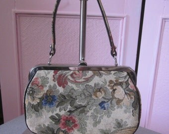 1960s Floral Tapestry Handbag