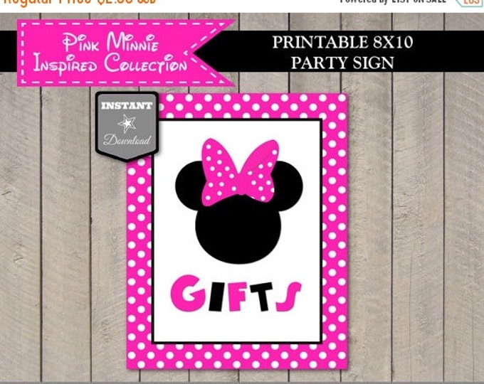 SALE INSTANT DOWNLOAD Hot Pink Mouse Printable 8x10 Gifts Party Sign / Hot Pink Mouse Collection / Item #1741