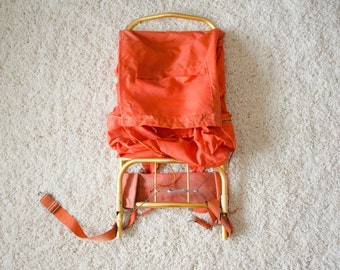 Vintage 1970's Canvas Orange External Frame Hiking Backpack