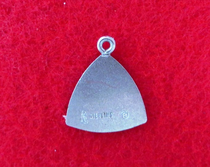 Silver Pennant Charm - Vintage Sterling Silver Pi Symbol Charm, Fraternity Charm, Gift for Her