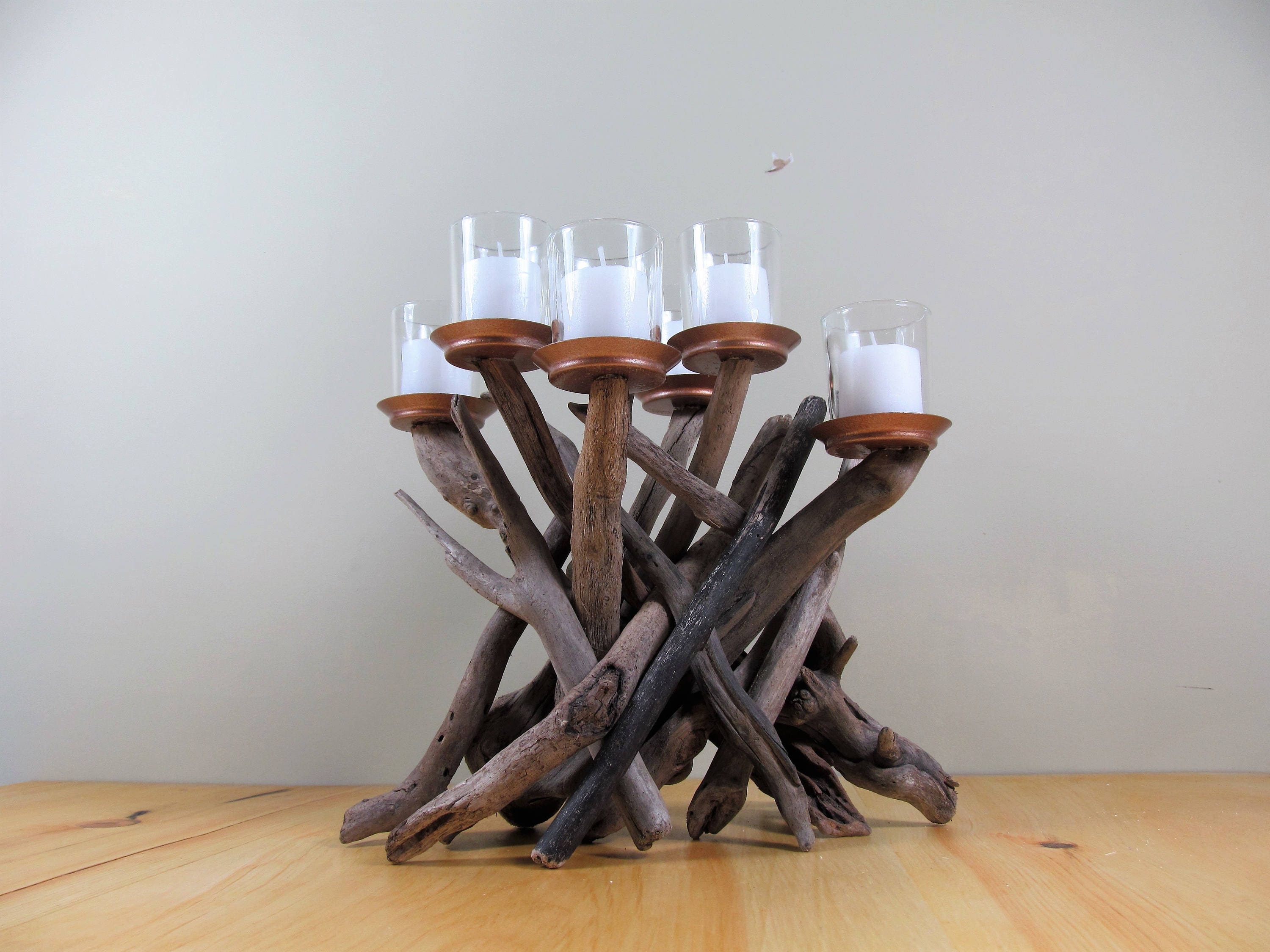 Driftwood Six Candles Candelabra International Orders Sized