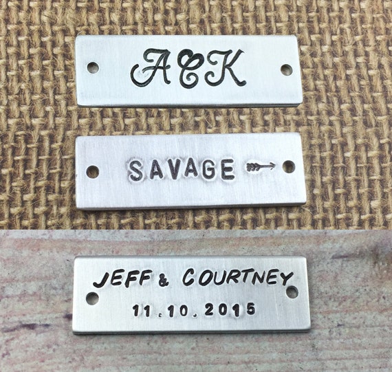 Hand Stamped Aluminum Tag Personalized Metal Tag Custom Name