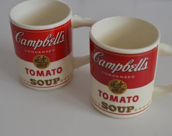 Two vintage Campbell tomato soup mugs