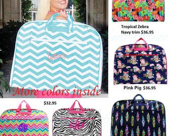 Beautiful, Personalized Garment Bag.- Aqua Chevron Back in stock!