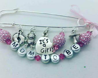 Mom To Be Pin, mum to be pin, mom to be brooch, Grandma To Be Pin, Personalized Gift, nana pin, baby shower gift, Birth Announcement