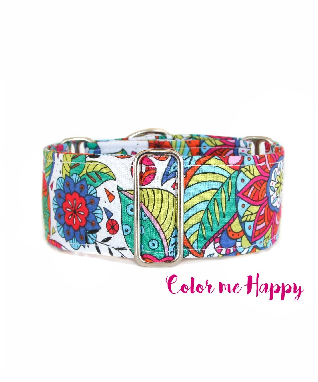 Floral Dog Collar Pink Martingale Collar Flowers Dog Collar