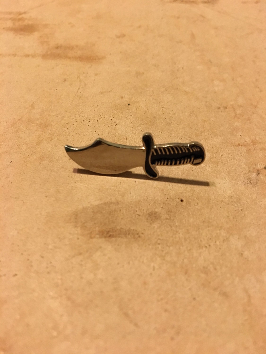 Silver Dagger Enamel Lapel Pin