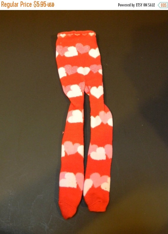 50% OFF SALE Pink Red & White Heart Tights by TheFoxandTheLilly