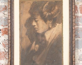 Edward Curtis " Native American Woman Portrait -Original Photograph - c.1900's