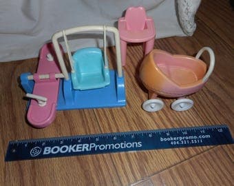 Baby Carriage Chair Doll House Furniture Lot Toy FP