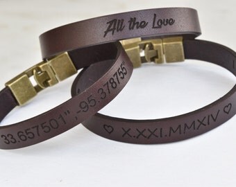 FREE SHIPPING-Customized Men Bracelet, Mens Bracelet,Men Leather Bracelet,Men Personalized Bracelet,Bracelets For Men,Men's Bracelets